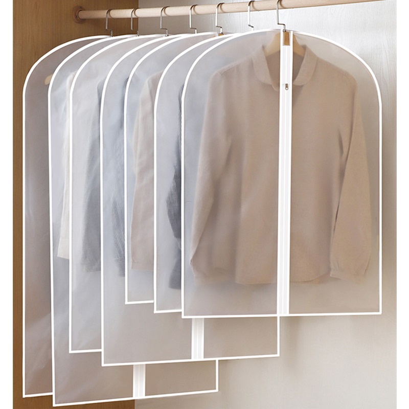 Funda antipolvo PEVE barata, personalizada, a prueba de humedad, proveedor blanco, bolsa de ropa transparente de vinilo transparente