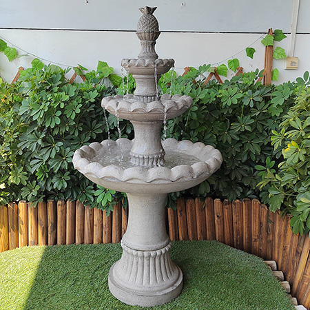 Fuentes de agua de paisaje de 3 niveles de resina para decoración de jardín, bonitas y baratas, venta al por mayor, para decoración del hogar y el jardín
