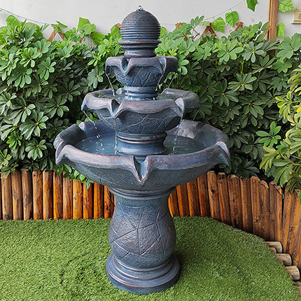Fuentes de agua al aire libre de la fuente de jardín de 3 niveles de resina más populares al por mayor