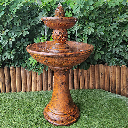 Decoración oxidada agradable y barata al por mayor del jardín de la fuente de agua de la resina del color