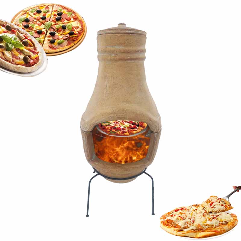 Horno de pizza de arcilla para uso en exteriores, fogón de leña con parrilla para barbacoa y piedra para Pizza G18-8148SS-C350 a la venta