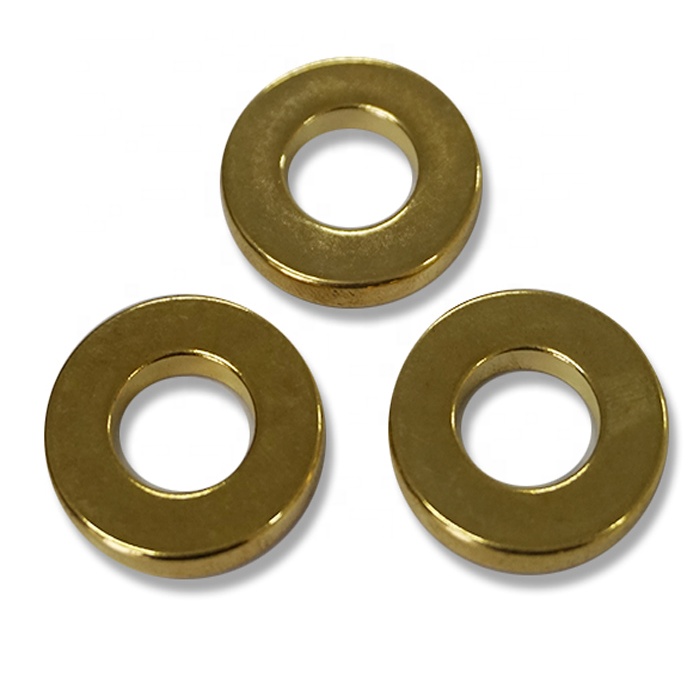Imanes de anillo pequeños con revestimiento de oro súper fuerte N42 de diámetro 11 mm