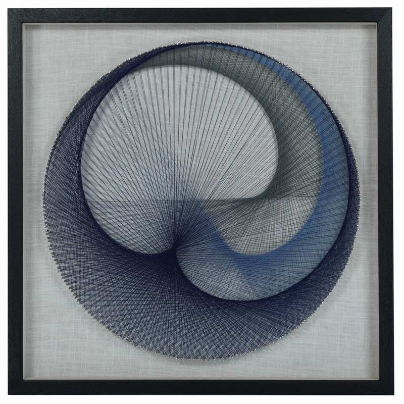Decoración de pared de caja de sombras de arte de cuerda azul abstracto /Decoración del hogar/Arte de pared 46983A