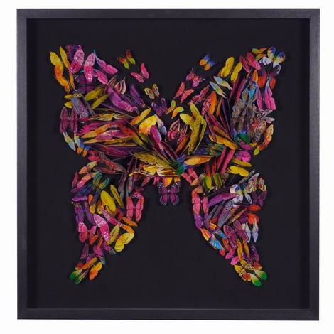 Diseño de mariposa, decoración del hogar, arte de pared, caja de sombras 3D 56355B