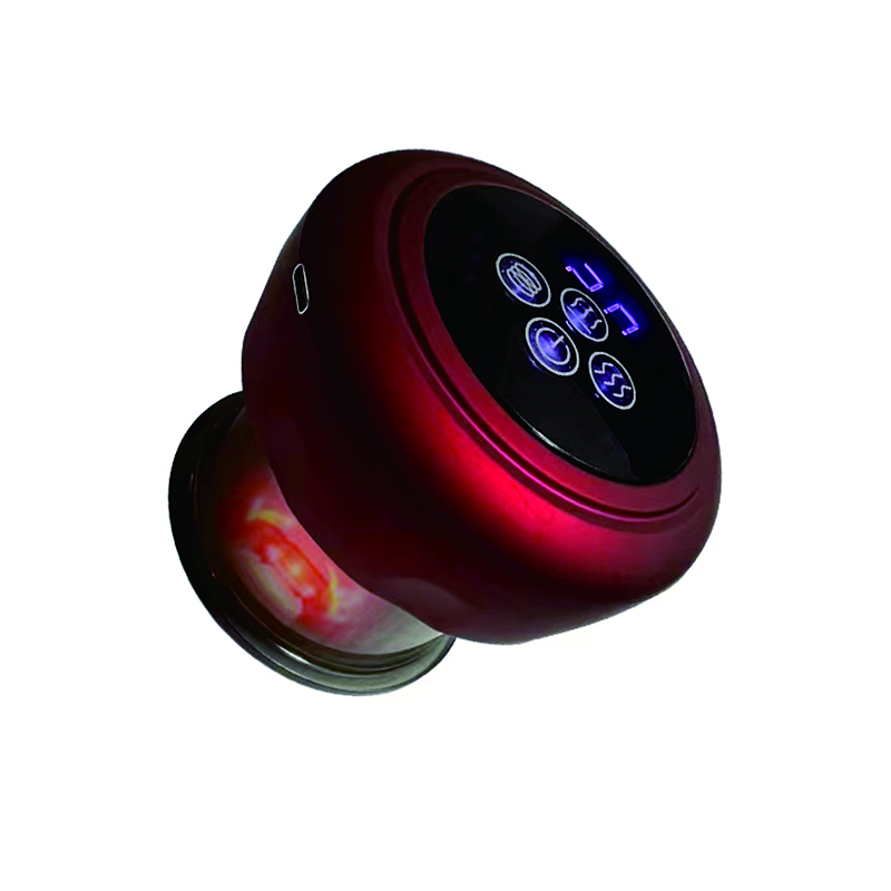Cuerpo inteligente inalámbrico Guasha Terapia infrarroja saludable Vibración Succión al vacío Mini masajeador con ventosas con pantalla LCD Médico chino portátil