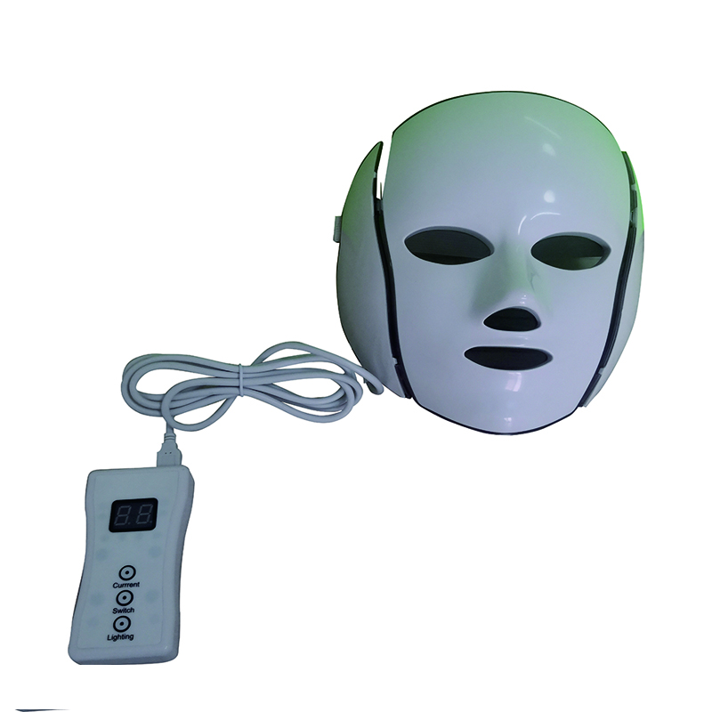 Masajeador facial de la máscara facial cosmética de la señora de la terapia médica de la luz de siete colores con control remoto y adaptador