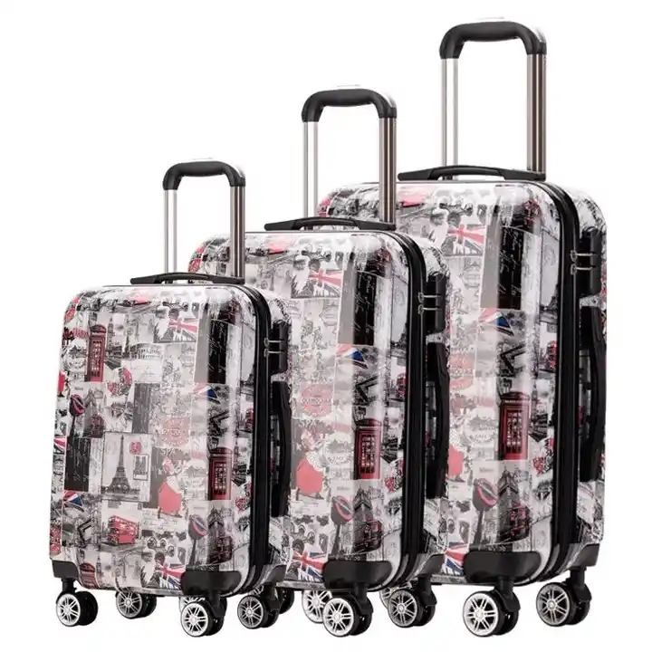 El equipaje duro de Shell de la caja de la carretilla de ABS+PC de la prenda impermeable del equipaje de la caja de viaje de mano fija la maleta